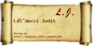 Lédeczi Judit névjegykártya